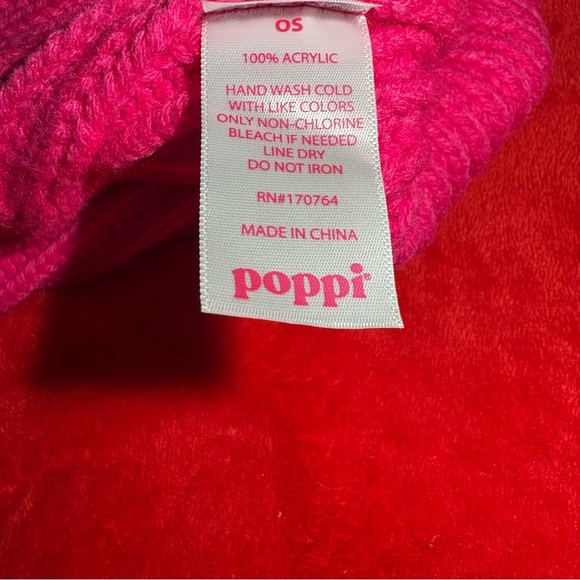 Poppi Bright Pink Strawberry Hat Beanie - Picture 6 of 7